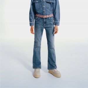 Zara Kids The Flare Split Hem Denim Jeans Tween Girls Sz 10